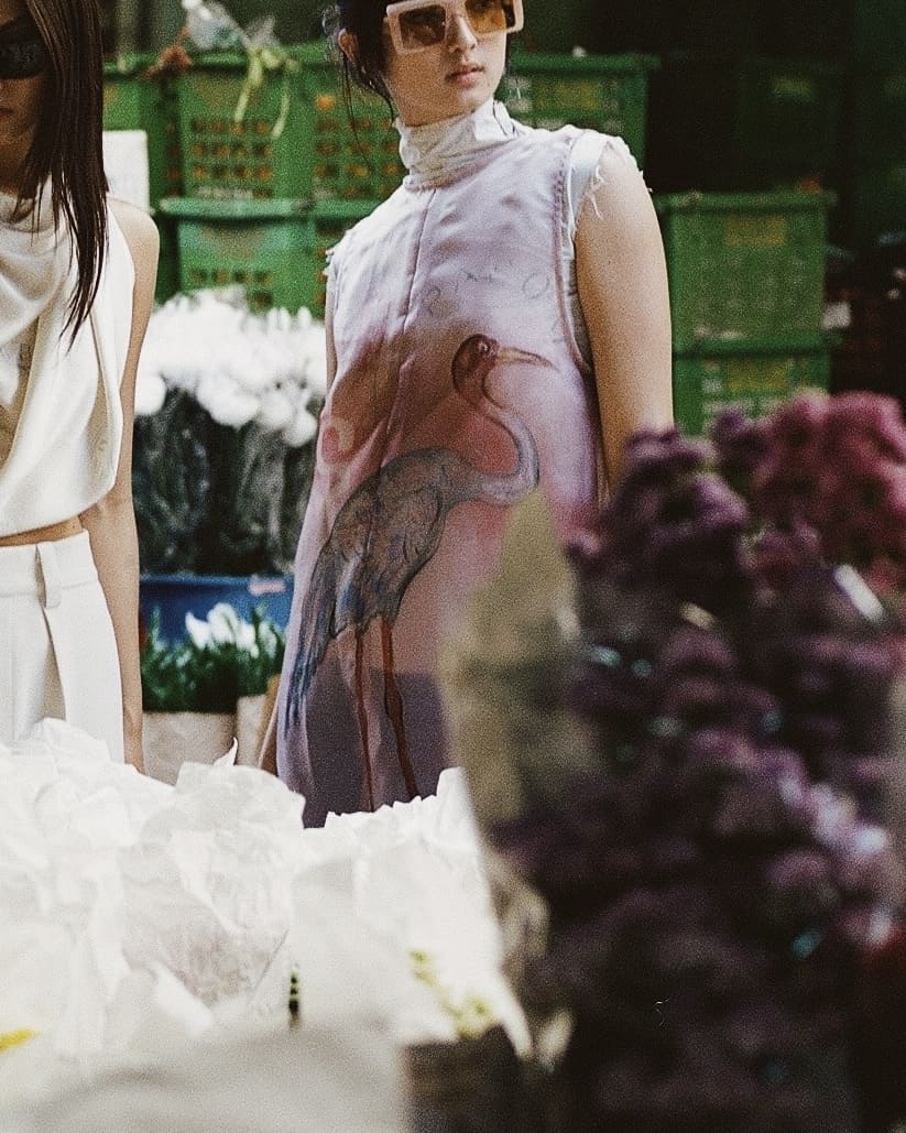 Pink Flamingo Stamp Dress