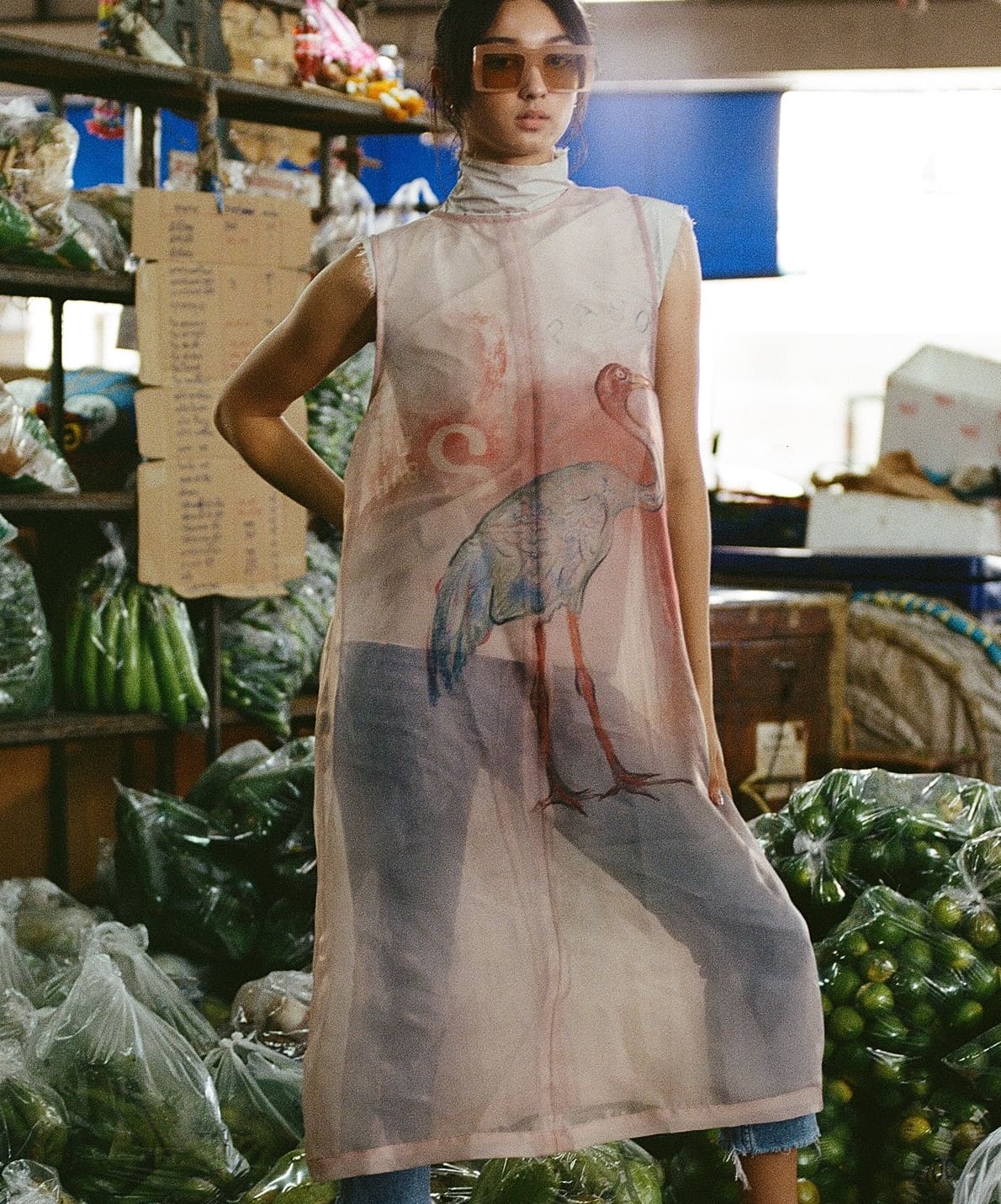 Pink Flamingo Stamp Dress